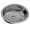 Nantucket Sinks 17.5In. x 13.75In. Hand Hammered Stainless Steel Oval Undermount Bathroom Sink With Overflow OVS-OF